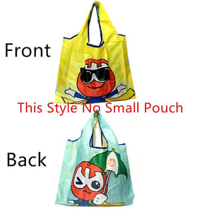 Thick Magic style Nylon Large Tote ECO Reusable Polyester Portable Shoulder Handbag Cartoon Folding Pouch Shopping Bag Foldable