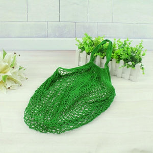 Mesh Net Shopping Bag Reusable Grocery Bag Eco Friendly Woven Cotton Bag Totes Fruit Storage Handbag Casual Handbag One Piece