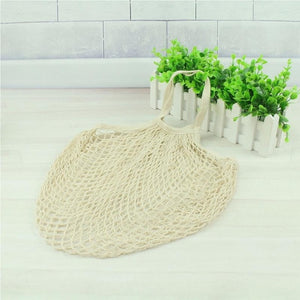 Mesh Net Shopping Bag Reusable Grocery Bag Eco Friendly Woven Cotton Bag Totes Fruit Storage Handbag Casual Handbag One Piece